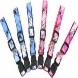 NYLON COLLAR BLUE&PINK, 5/8"X10"-16"