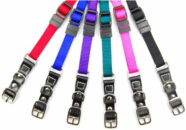 6 NYLON ADJUSTABLE DOG COLLAR, 5/8"X10"-16"