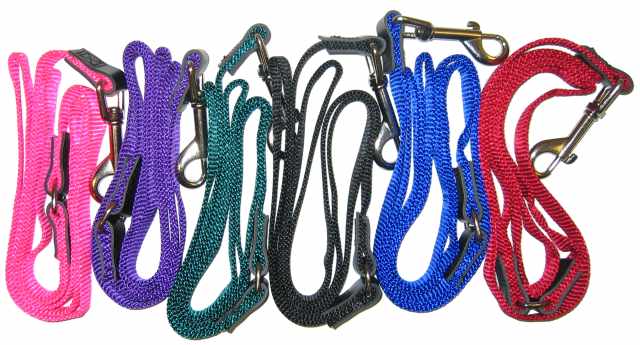 6 NYLON DOG LEASH W/LEATHER 5/8"x48"