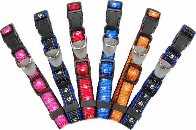 6 DOG REFLECTIVE COLLAR 5/8''X10"-16"